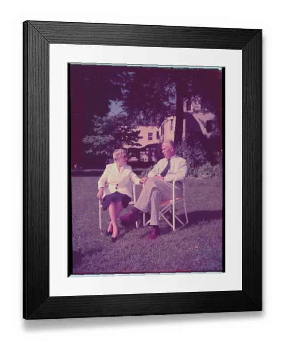 Framed Print : General George C. Marshall and Wife on Their Lawn Framed Print : General George C. Marshall and Wife on Their Lawn