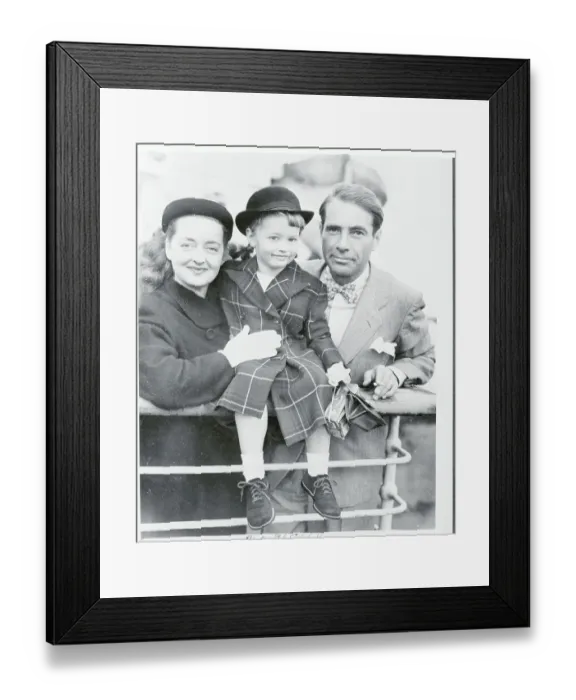 Framed Print : Actress Bette Davis Posing With Husband and Young Daughter Framed Print : Actress Bette Davis Posing With Husband and Young Daughter