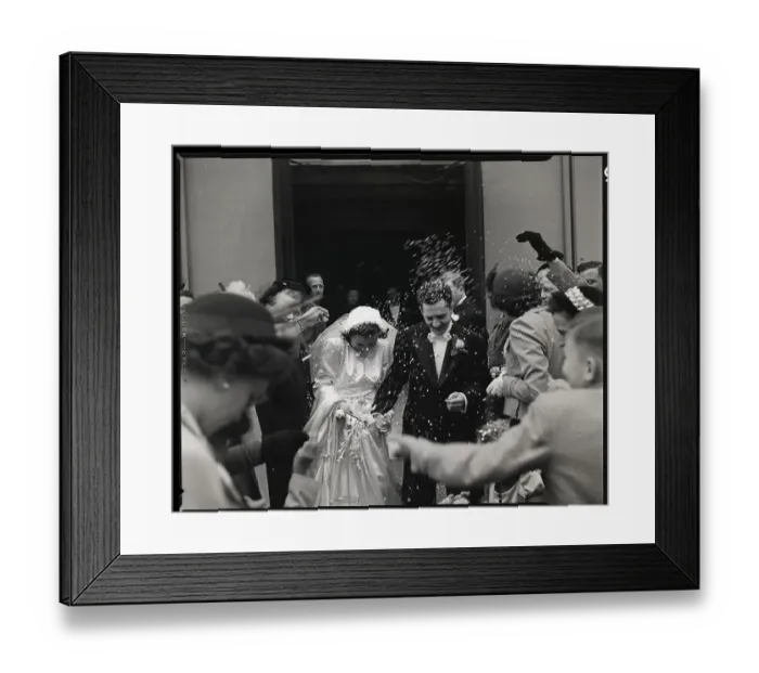 Framed Print : Newlyweds Leaving Church