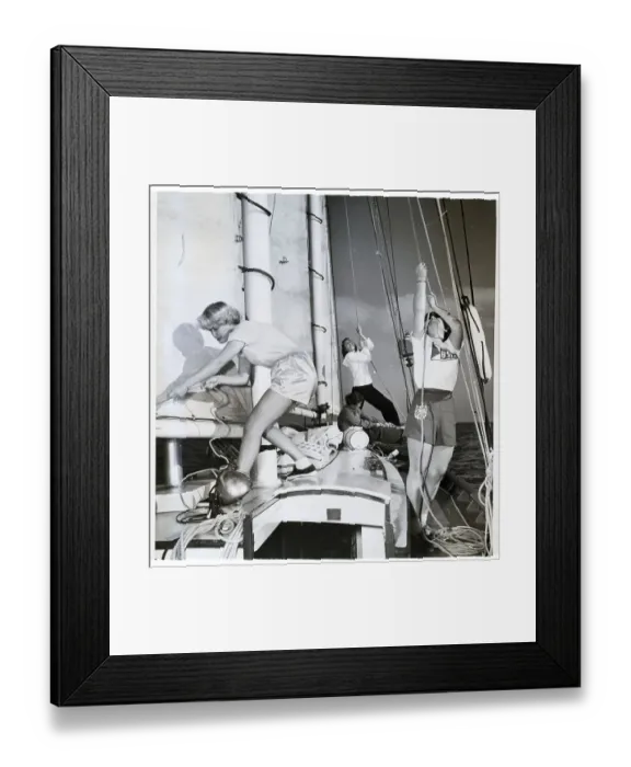 Framed Print : Young American Women in Sailing Race Framed Print : Young American Women in Sailing Race