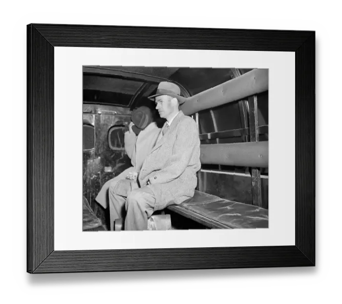 Framed Print : Alger Hiss Bound for Jail in Federal Van Framed Print : Alger Hiss Bound for Jail in Federal Van