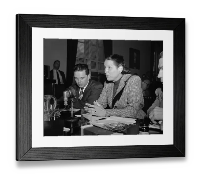 Framed Print : Gale Sondergaard Testifying Before Committee Framed Print : Gale Sondergaard Testifying Before Committee