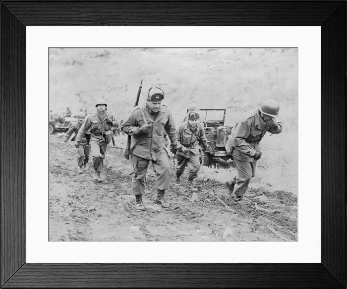 Framed Print : Army Generals Climbing Hill in Korea Framed Print : Army Generals Climbing Hill in Korea