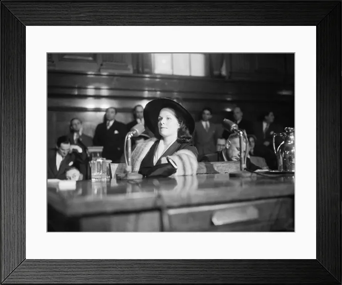 Framed Print : Virginia Hill Sitting in Court