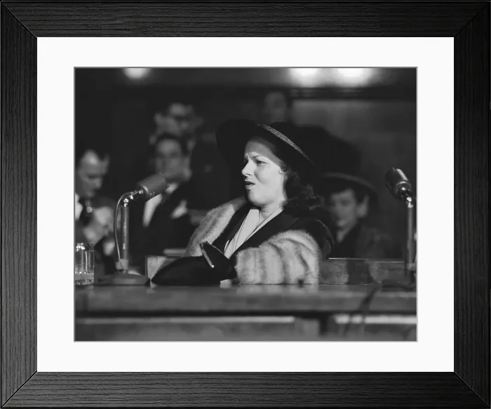Framed Print : Virginia Hill Testifying Before Senate Committee Framed Print : Virginia Hill Testifying Before Senate Committee
