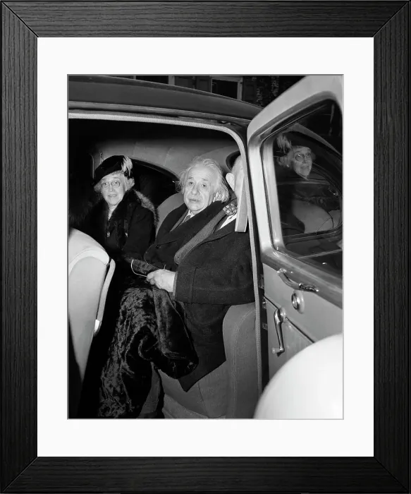 Framed Print : Albert Einstein in Car with Frank Aydelotte and Wife Framed Print : Albert Einstein in Car with Frank Aydelotte and Wife