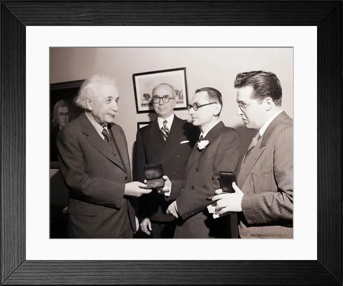 Framed Print : Albert Einstein Presents Award at Princeton University Framed Print : Albert Einstein Presents Award at Princeton University