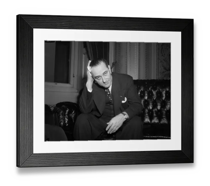 Framed Print : Lyndon B. Johnson Wiping His Forehead Framed Print : Lyndon B. Johnson Wiping His Forehead
