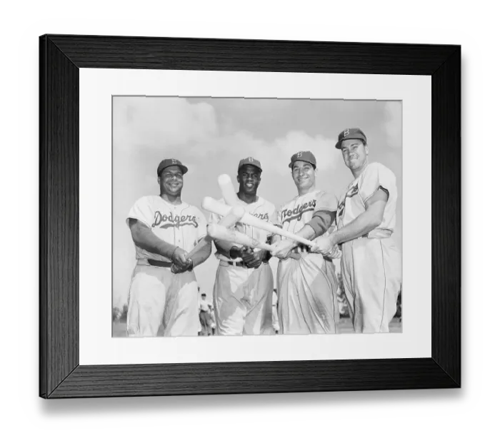 Framed Print : Dodger Teammates Posing in Uniform Framed Print : Dodger Teammates Posing in Uniform
