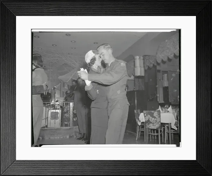 Framed Print : Newlyweds Mr and Mrs Brockway Dancing Close