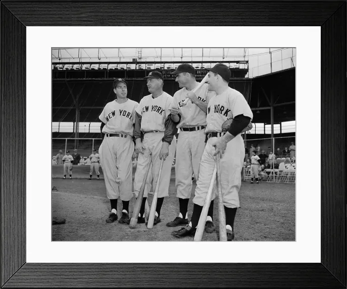 Framed Print : New York Yankees Standing with Baseball Bats Framed Print : New York Yankees Standing with Baseball Bats
