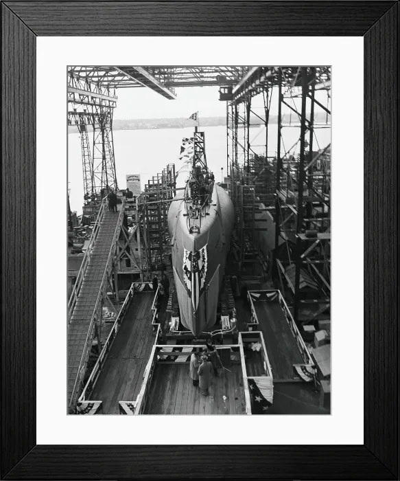 Framed Print : Display of Newly Designed Navy Submarine Before Launch Framed Print : Display of Newly Designed Navy Submarine Before Launch