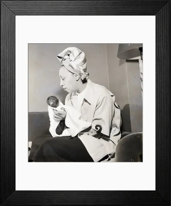 Framed Print : Josephine Baker with Her Monkey Binki Framed Print : Josephine Baker with Her Monkey Binki