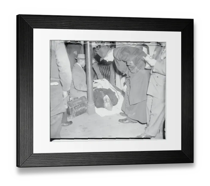 Framed Print : Father Reading Last Rites to George Marshall Framed Print : Father Reading Last Rites to George Marshall