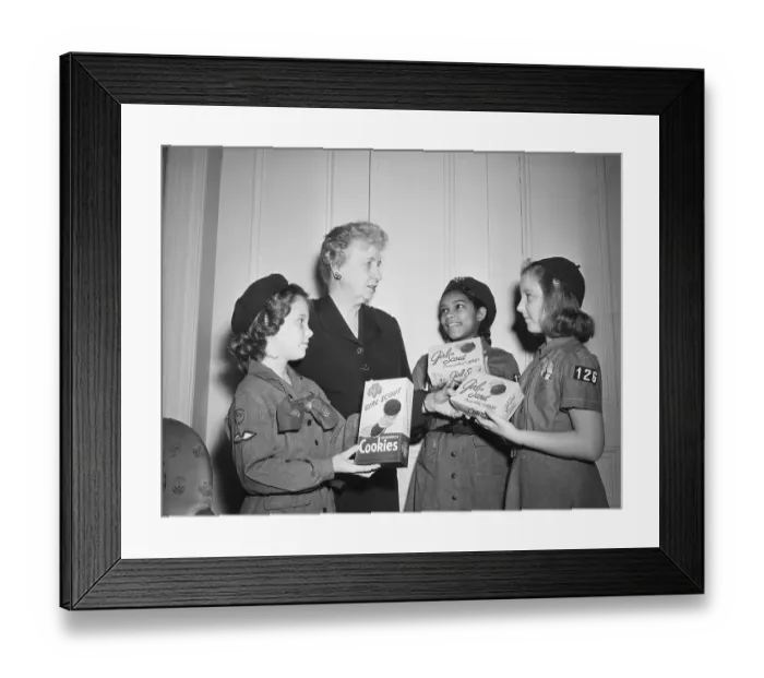 Framed Print : Mrs. Truman With Girl Scouts Framed Print : Mrs. Truman With Girl Scouts