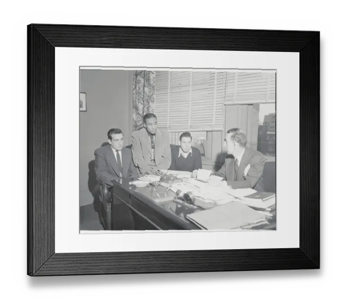 Framed Print : City College Players with Their Lawyer Jacob Grumet Framed Print : City College Players with Their Lawyer Jacob Grumet