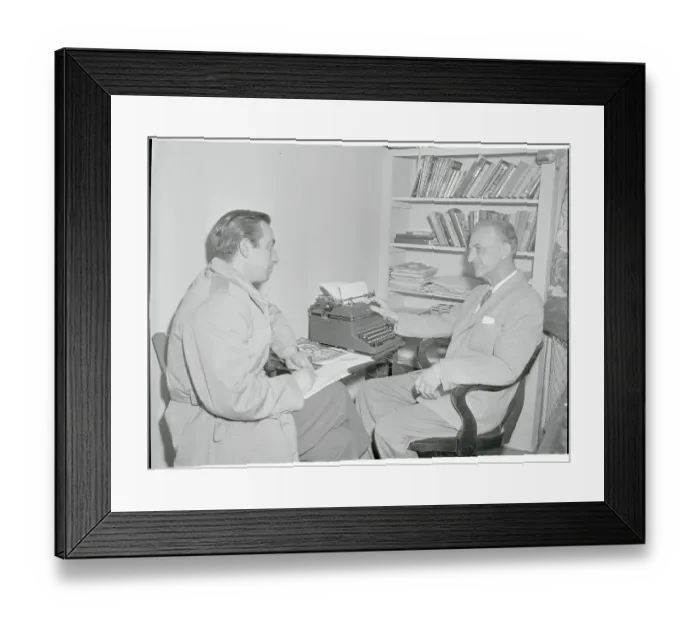 Framed Print : Reporter Interviewing Clair Bee Framed Print : Reporter Interviewing Clair Bee