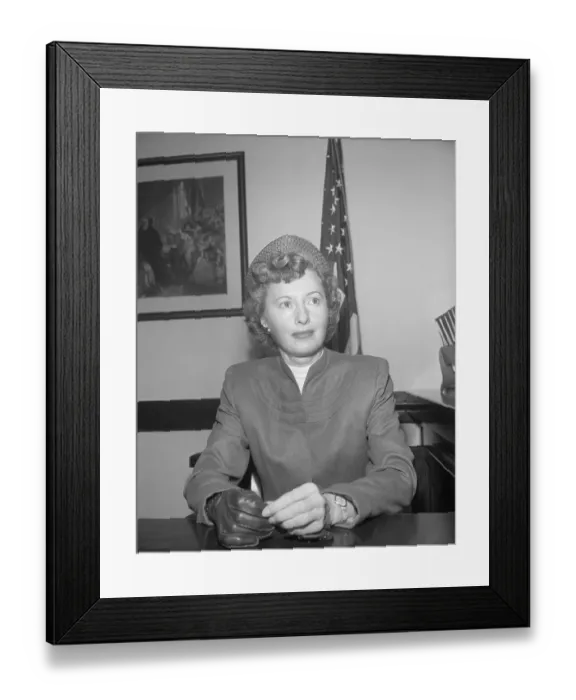 Framed Print : Barbara Stanwyck at Desk