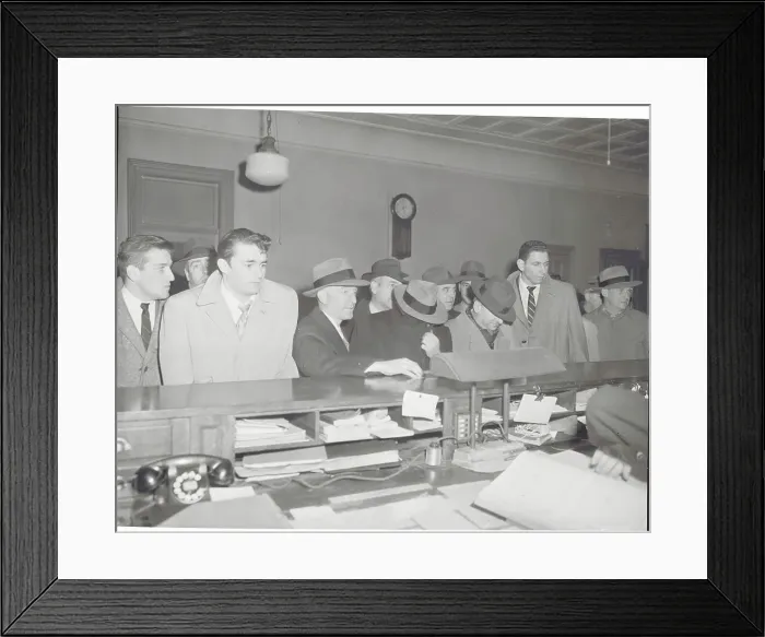 Framed Print : City College Players at Police Station for Arrest Framed Print : City College Players at Police Station for Arrest