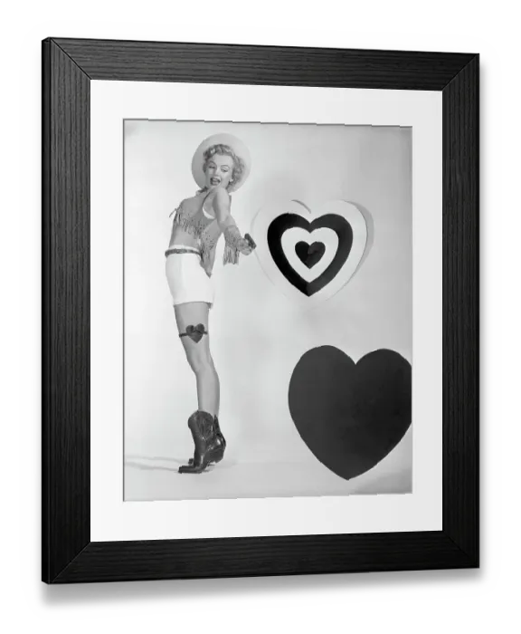 Framed Print : Marilyn Monroe as Valentine Cowgirl Framed Print : Marilyn Monroe as Valentine Cowgirl