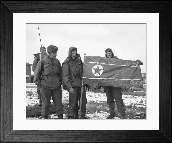 Framed Print : American Soldiers with North Korean Flag Framed Print : American Soldiers with North Korean Flag