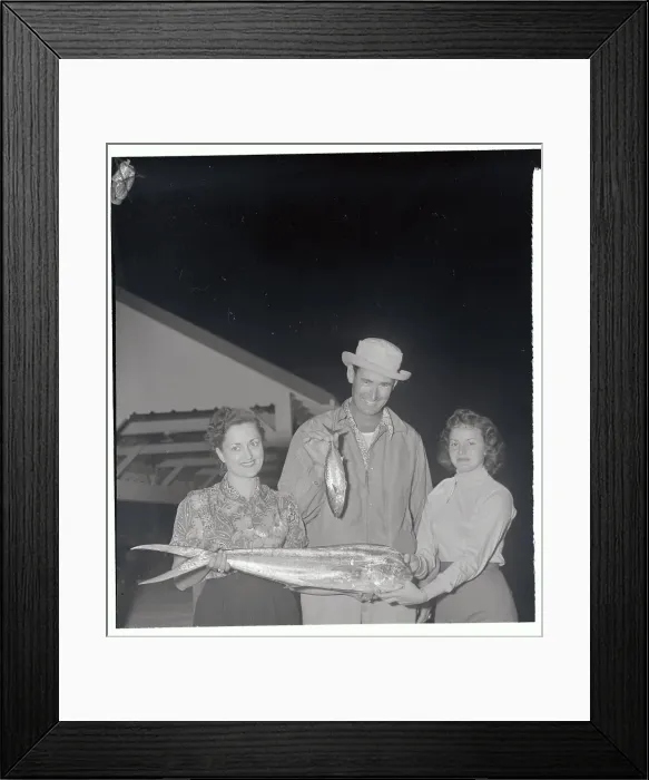Framed Print : Mr. and Mrs. Ted Williams with Fishing Professional