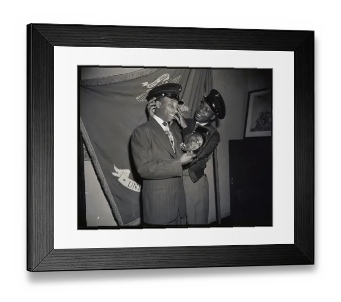 Framed Print : Sandy Saddler Trying On Marine Corps Cap Framed Print : Sandy Saddler Trying On Marine Corps Cap