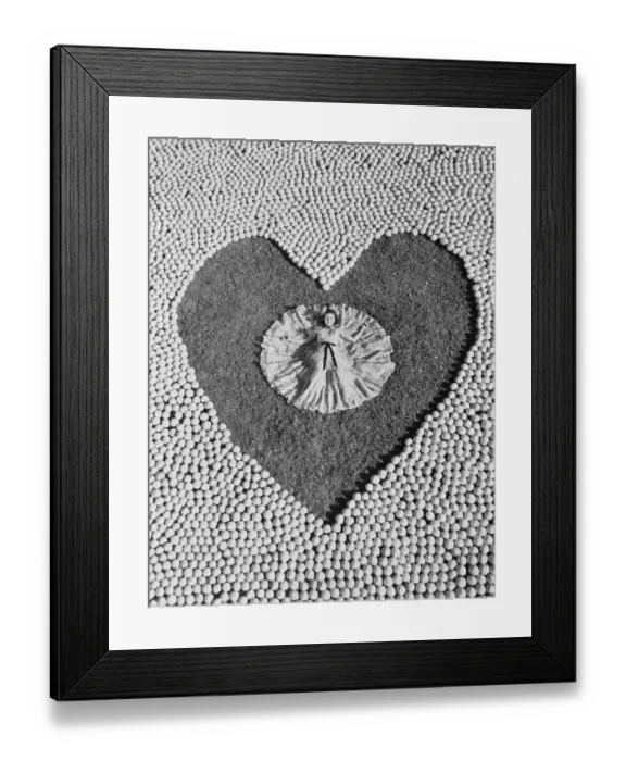 Framed Print : Woman Surrounded in Orange Heart Framed Print : Woman Surrounded in Orange Heart