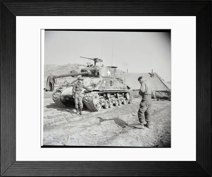 Framed Print : Soldier Takes Another'S Picture By Tank Framed Print : Soldier Takes Another'S Picture By Tank