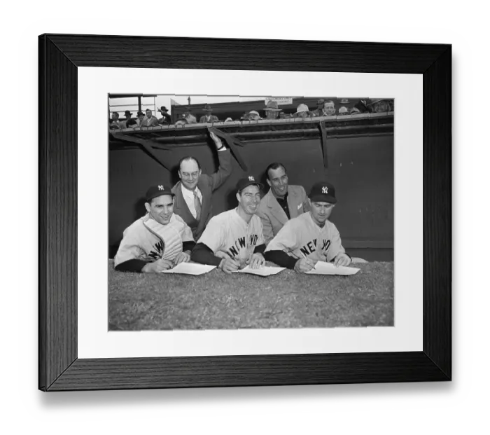 Framed Print : Yankee Greats Signing Contracts Framed Print : Yankee Greats Signing Contracts