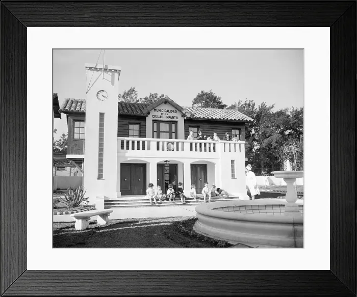 Framed Print : Kids Sit on Steps of Infant City Hall Framed Print : Kids Sit on Steps of Infant City Hall