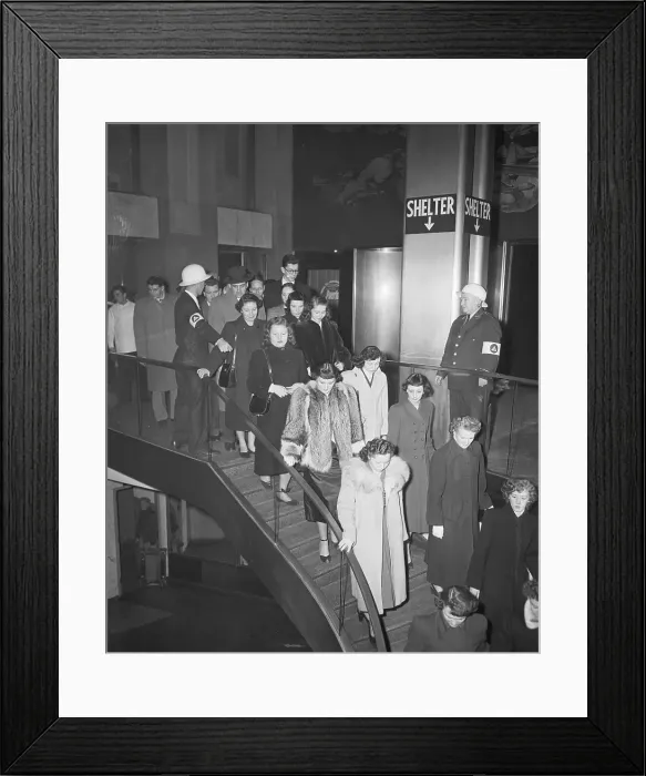 Framed Print : Air Raid Drill in Rockefeller Center Framed Print : Air Raid Drill in Rockefeller Center