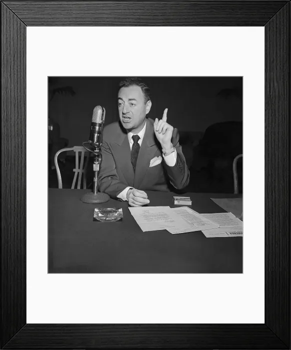 Framed Print : William Levitt Talking at Press Conference Framed Print : William Levitt Talking at Press Conference