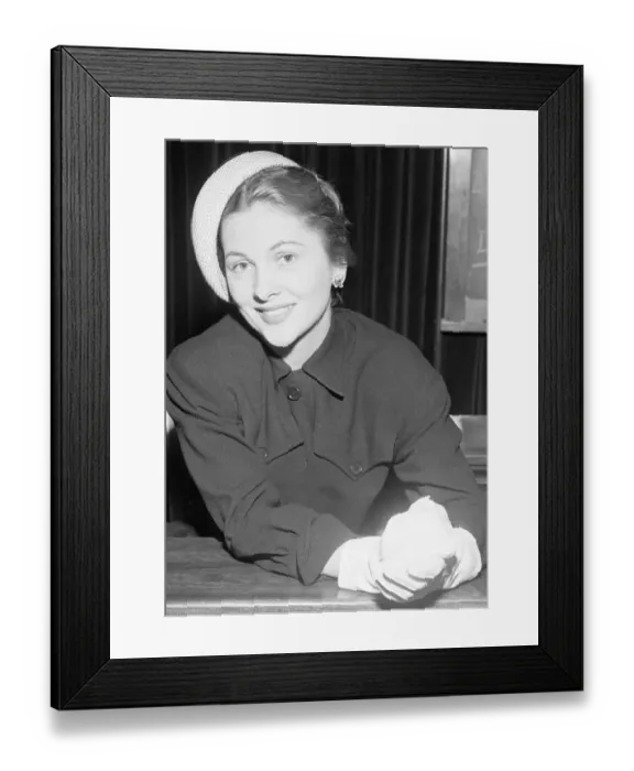 Framed Print : Joan Fontaine Smiling, Headshoulder