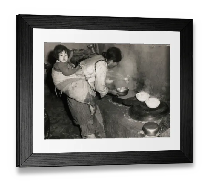 Framed Print : Korean Mother Cooking Framed Print : Korean Mother Cooking