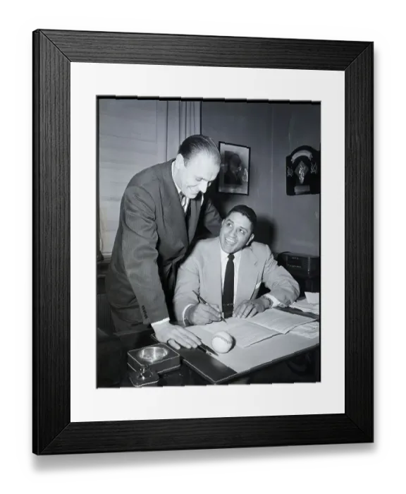Framed Print : Don Newcombe Signs Dodger Contract Framed Print : Don Newcombe Signs Dodger Contract