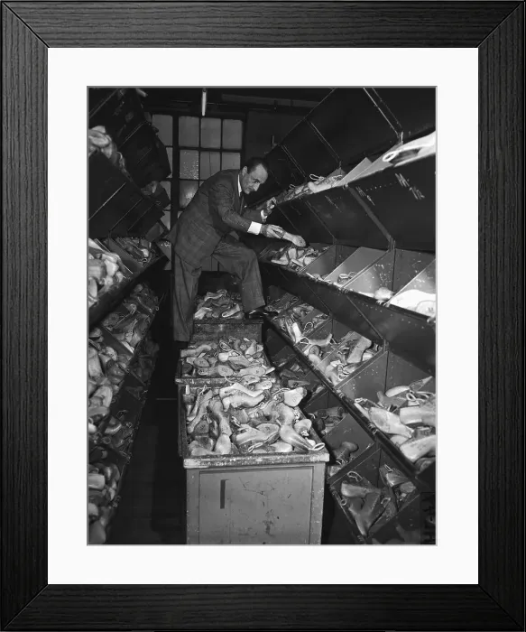 Framed Print : Andre Perugia in Shoe Factory Framed Print : Andre Perugia in Shoe Factory
