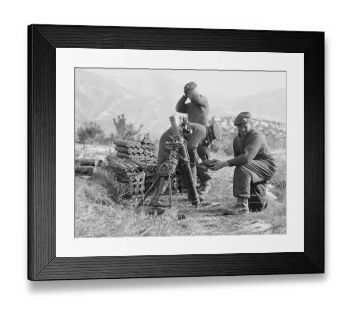 Framed Print : Soldiers Working with Blast Against Communist Troops Framed Print : Soldiers Working with Blast Against Communist Troops