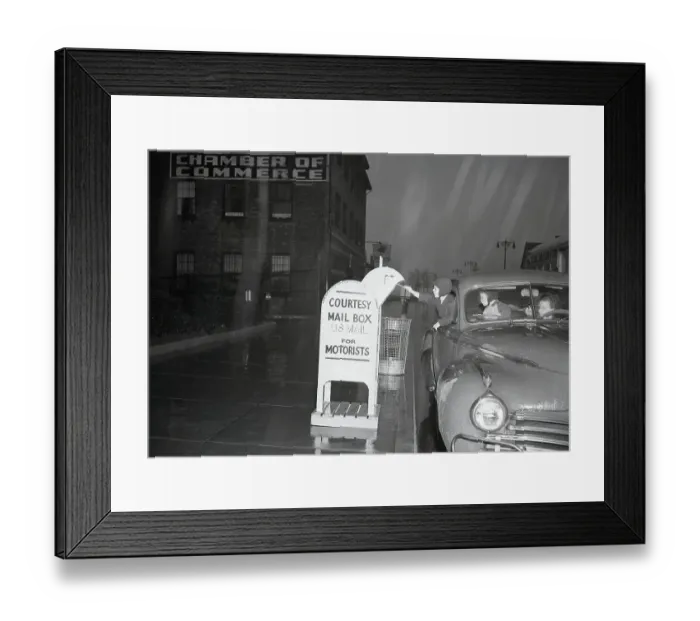 Framed Print : Depositing Letter Into Mailbox From Car Framed Print : Depositing Letter Into Mailbox From Car