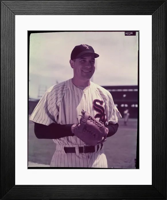 Framed Print : Ed Robinson Posing with Mitt Framed Print : Ed Robinson Posing with Mitt