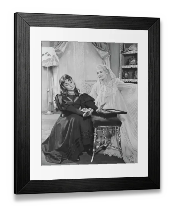 Framed Print : Audrey Hepburn and Cathleen Nesbitt in Gigi Framed Print : Audrey Hepburn and Cathleen Nesbitt in Gigi