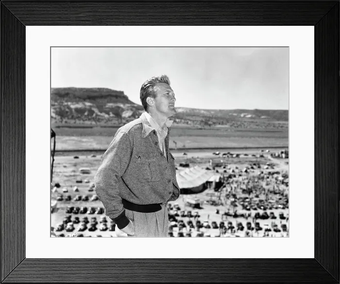 Framed Print : Kirk Douglas Standing on Filming Scene with His Hands in Pockets Framed Print : Kirk Douglas Standing on Filming Scene with His Hands in Pockets