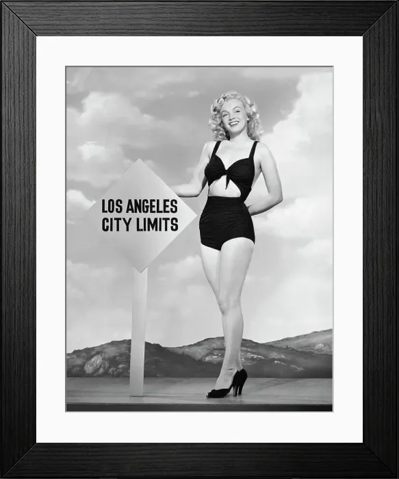 Framed Print : Marilyn Monroe Posing in Bathing Suit Framed Print : Marilyn Monroe Posing in Bathing Suit