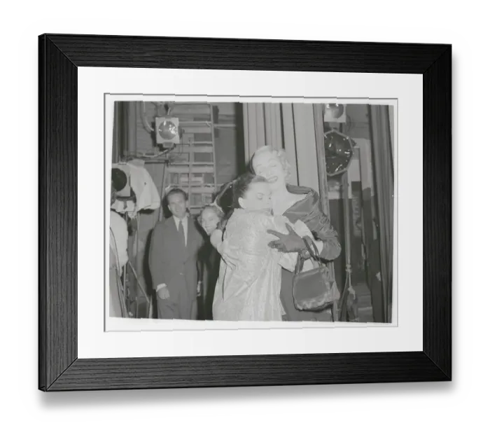 Framed Print : Judy Garland Being Hugged by Marlene Dietrich Framed Print : Judy Garland Being Hugged by Marlene Dietrich
