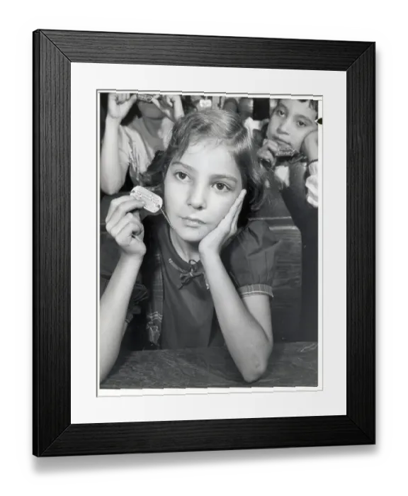 Framed Print : Girl Holding Dog Tag Framed Print : Girl Holding Dog Tag