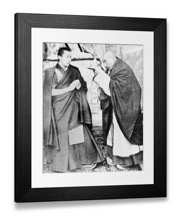 Framed Print : Dalai Lama Being Taught by Lord Chamberlain of Tibet Framed Print : Dalai Lama Being Taught by Lord Chamberlain of Tibet