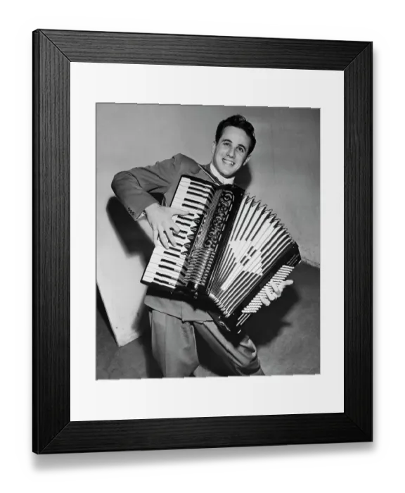 Framed Print : American Teen Idol Dick Contino Playing Accordion Framed Print : American Teen Idol Dick Contino Playing Accordion