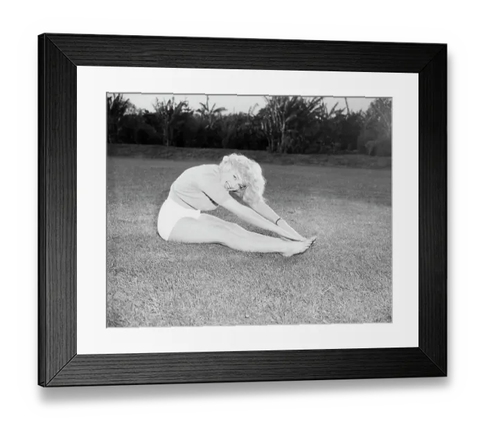Framed Print : Marilyn Monroe Doing Stretch Excercise Framed Print : Marilyn Monroe Doing Stretch Excercise