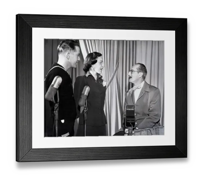 Framed Print : Groucho Marx And Game Show Contestants on You Bet Your Life Framed Print : Groucho Marx And Game Show Contestants on You Bet Your Life