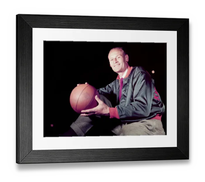 Framed Print : Joe Lapchick Holding Basketball Framed Print : Joe Lapchick Holding Basketball